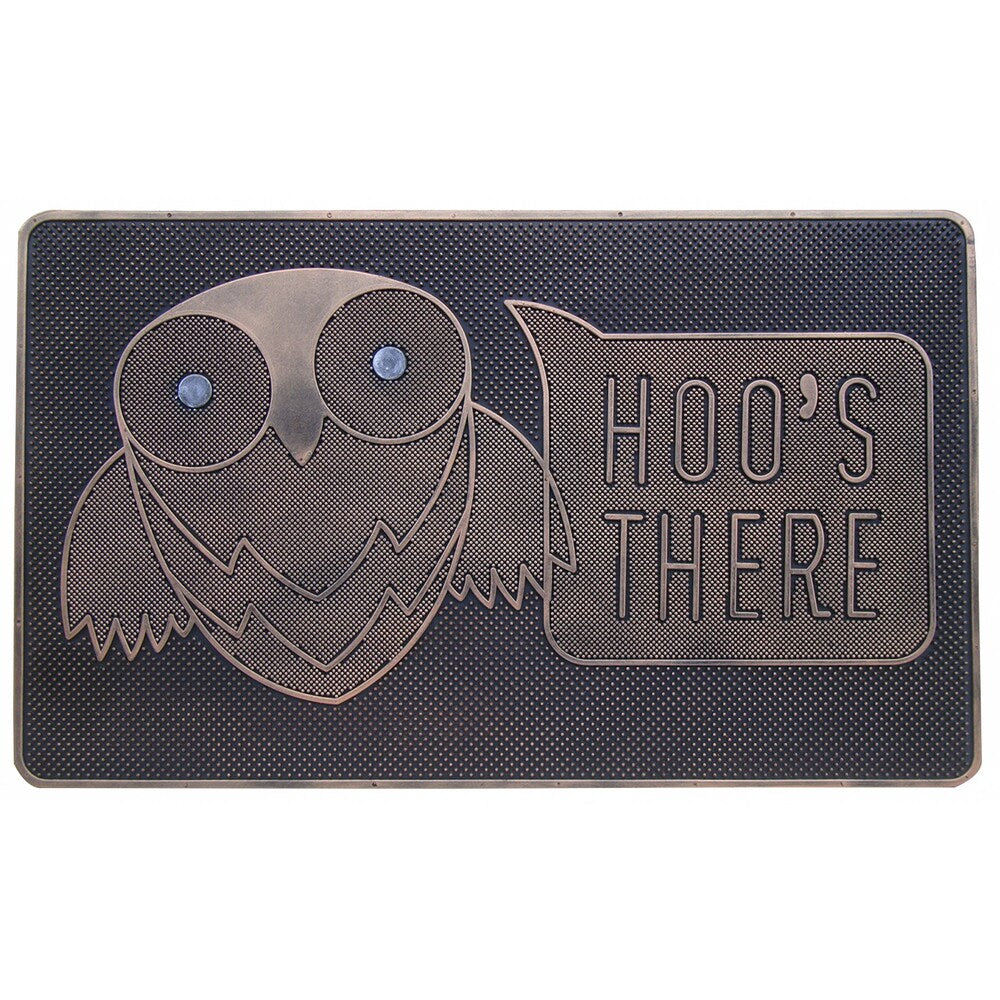 A1HC Welcome Owl Hoo's There Pin Entrance, Fun Designed Floor, Front Door Indoor
