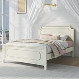 Rubber Wooden Platform Bed with Curved Headboard