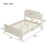 Rubber Wooden Platform Bed with Curved Headboard