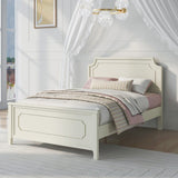 Rubber Wooden Platform Bed with Curved Headboard