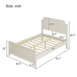 Rubber Wooden Platform Bed with Curved Headboard