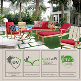 Ruby Red Outdoor Printed Leaves Bench Seat 48 x 18 in Red Ivory - 48" x 18" x 2.75"