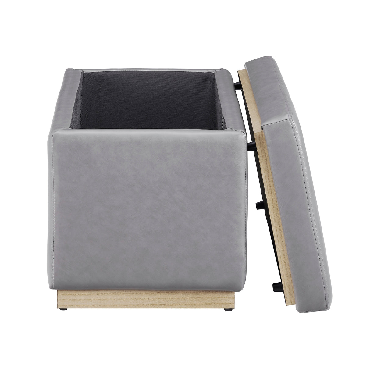 Rue Faux Leather Rectangle Storage Ottoman