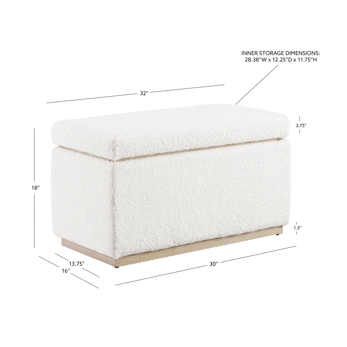Rue Sherpa Rectangle Storage Ottoman