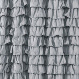 Ruffle Fabric Shower Curtain Waterfall 72" x 72" Silver