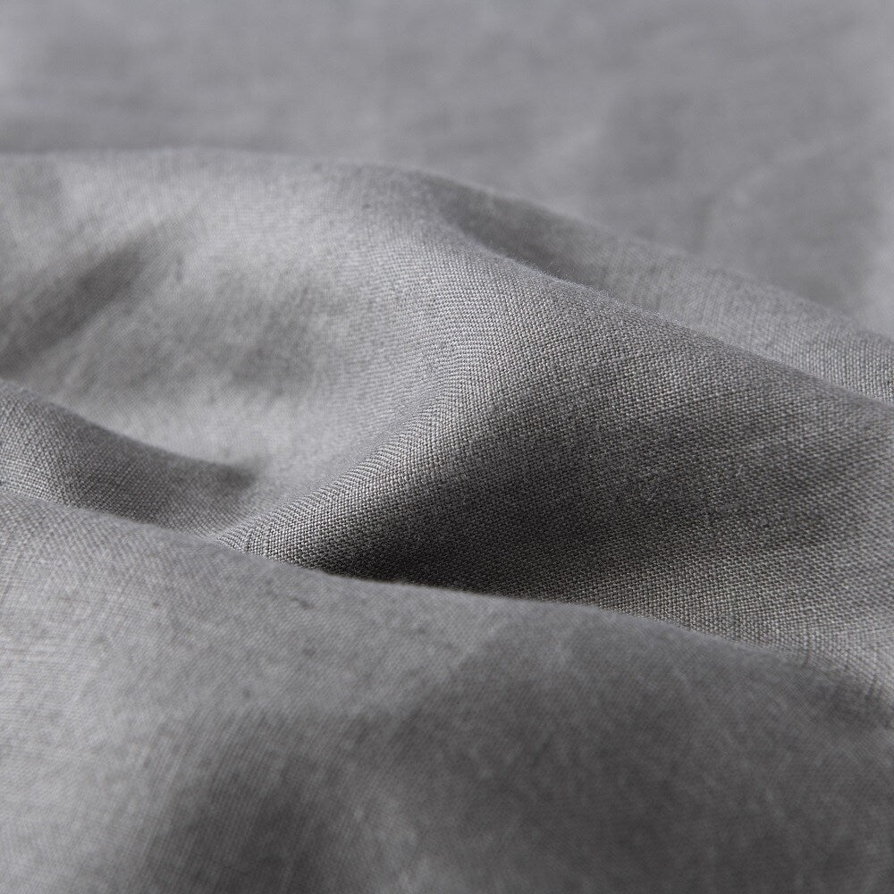 WHOLINENS Stone Washed French Linen Duvet Cover Set Ruffle Style