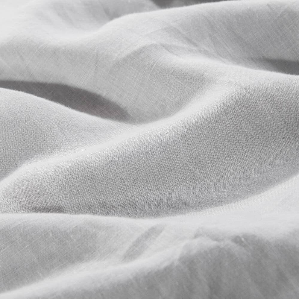WHOLINENS Stone Washed French Linen Duvet Cover Set Ruffle Style