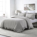 WHOLINENS Stone Washed French Linen Duvet Cover Set Ruffle Style
