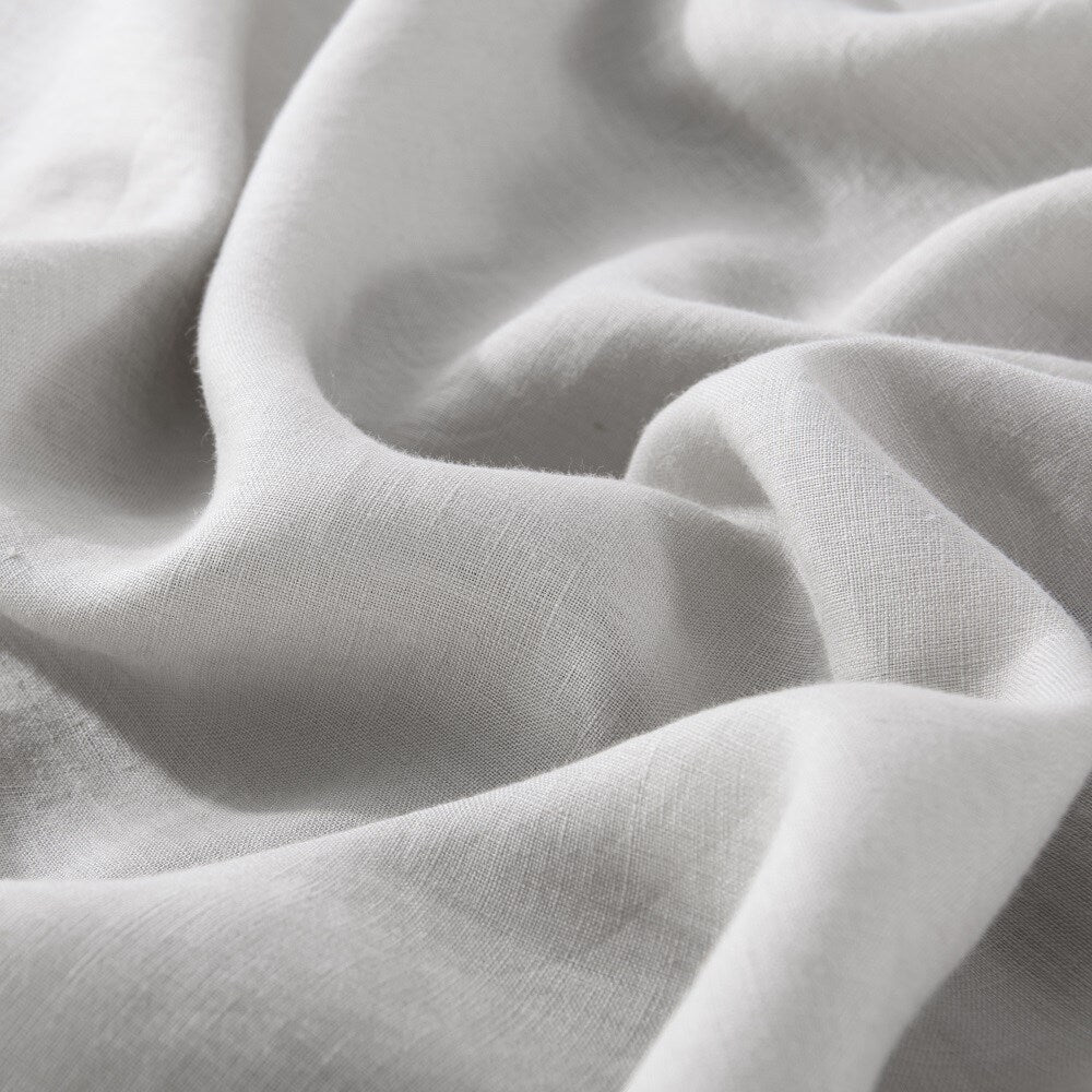 WHOLINENS Stone Washed French Linen Duvet Cover Set Ruffle Style