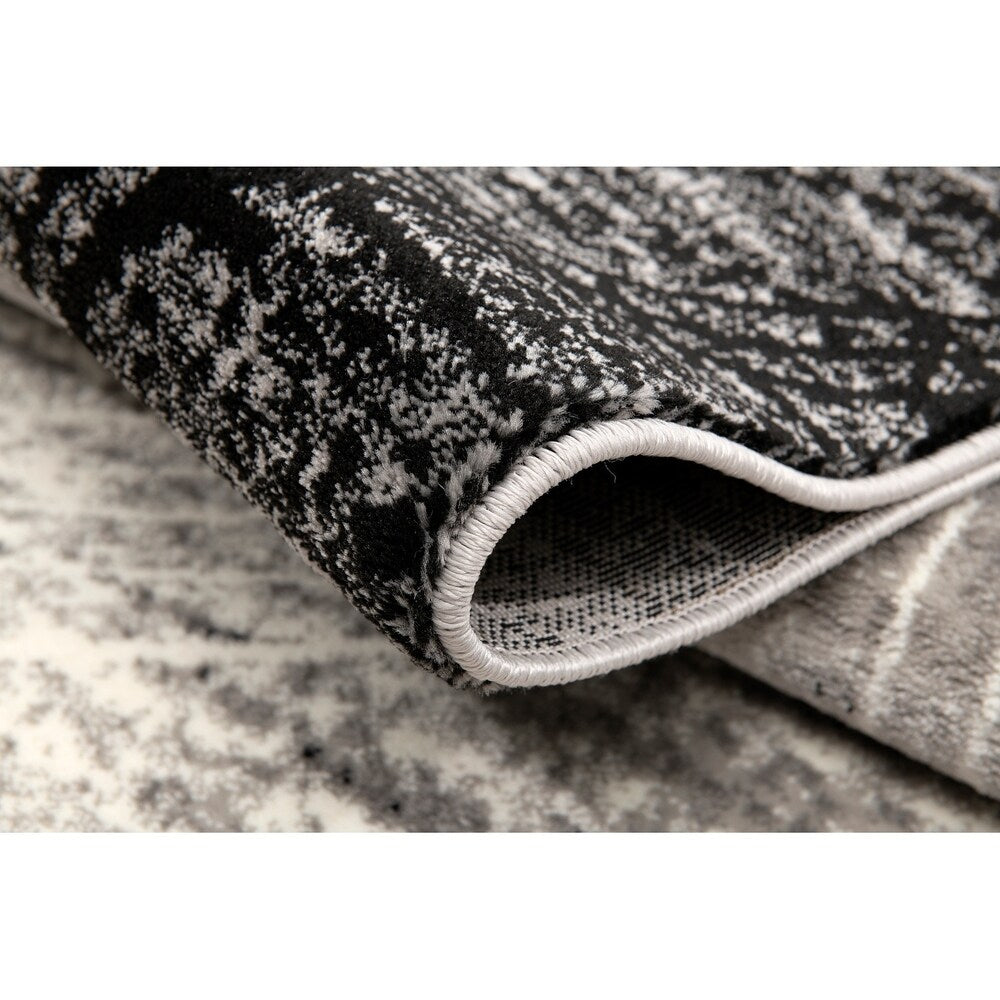 Rug Branch Montage Modern Abstract Area Rug and Runner, Grey / Gray