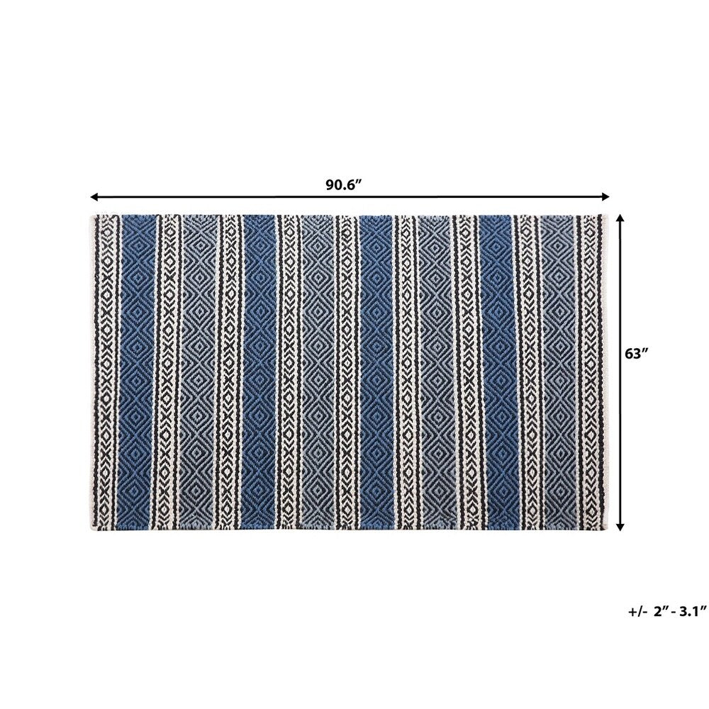 Rug - Carpet - Hand Tufted - 160x230 cm - Blue and Grey - PATNOS - 5'3 x 7'6