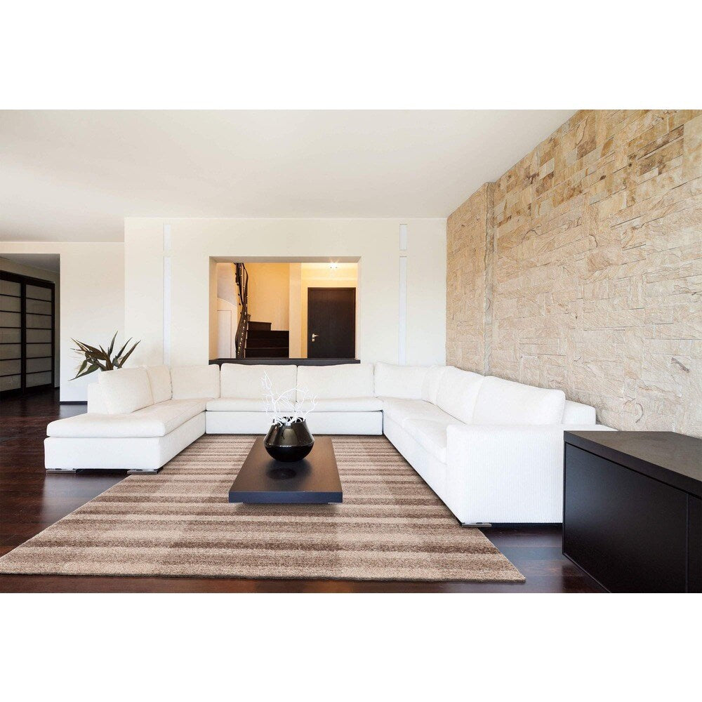 Rug Modern Trail Tan Polypropylene Geometric Rug - 7'10 x 11'2'
