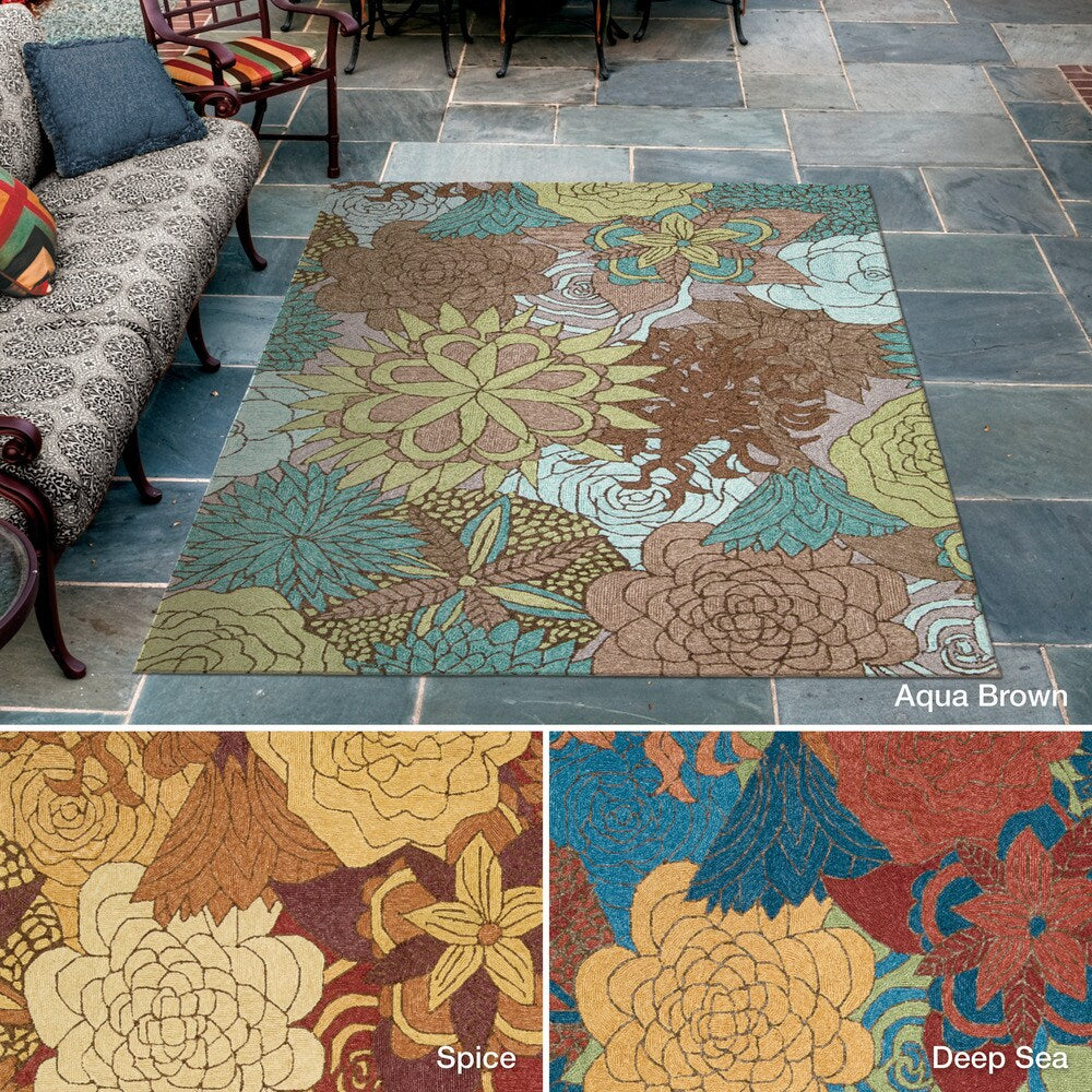Rug Squared Melbourne Floral Indoor/Outdoor Area Rug (10' x 13') - 10' x 13'
