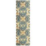 Rug Squared Sea Breeze Blue Gold Runner Rug - 2'6" x 8' Runner