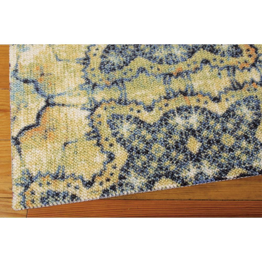 Rug Squared Sea Breeze Blue Gold Runner Rug - 2'6" x 8' Runner