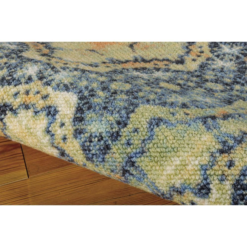 Rug Squared Sea Breeze Blue Gold Runner Rug - 2'6" x 8' Runner