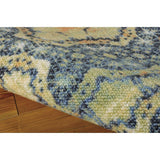 Rug Squared Sea Breeze Blue Gold Runner Rug - 2'6" x 8' Runner