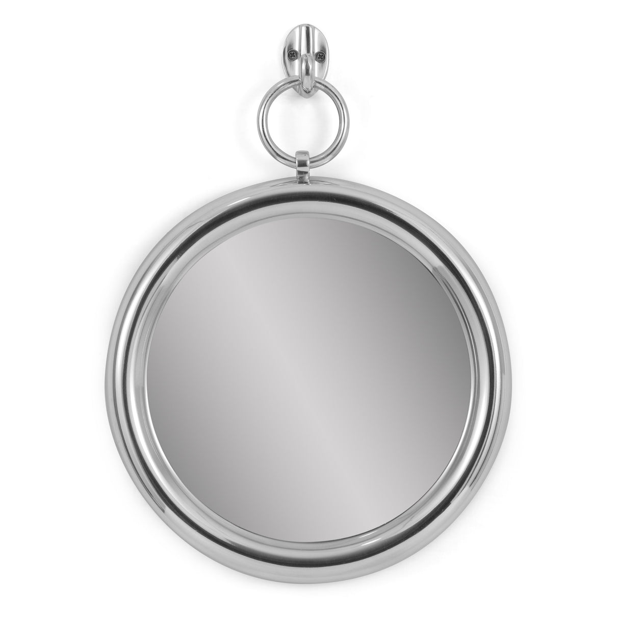 Rumley Modern Handcrafted Round Aluminum Wall Mirror by Christopher Knight Home - 12.00" L x 1.00" W x 15.00" H