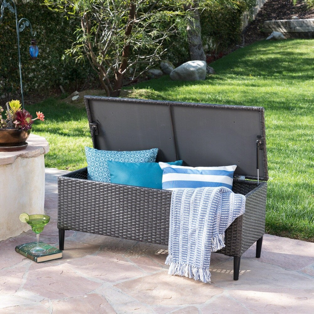Rupert Outdoor Wicker Storage Unit by Christopher Knight Home