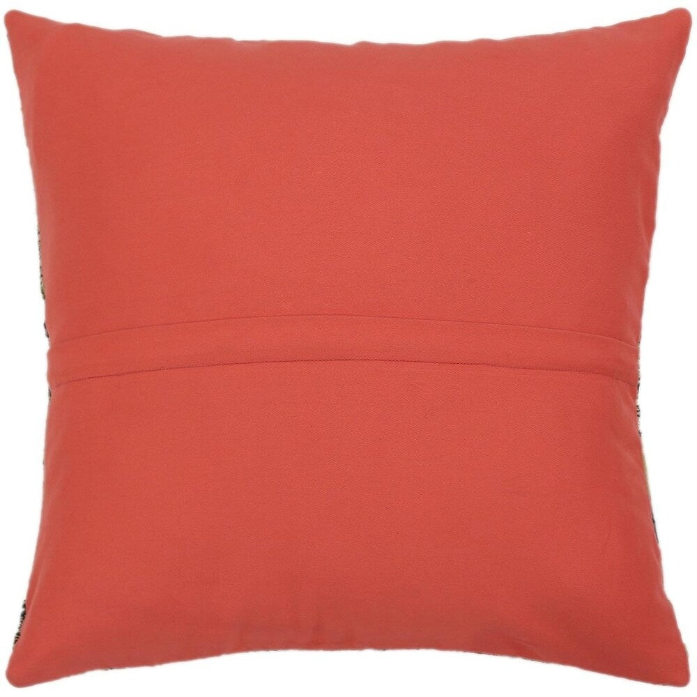 Russell Orange/Blue Hand-Woven Kilim Throw Pillow - 1'6 x 1'6