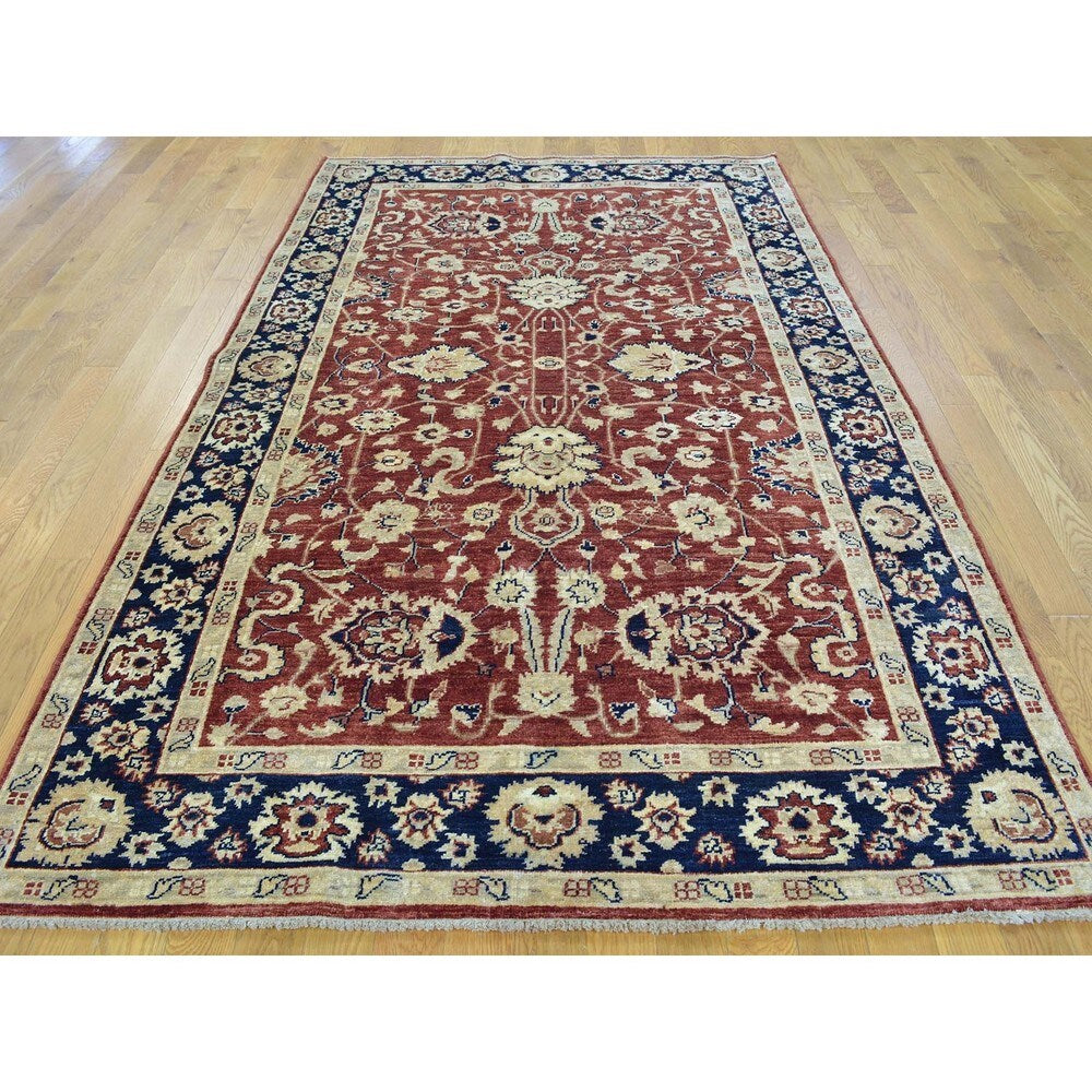 Rust Red Handmade Mahal Design Peshawar Oriental Rug