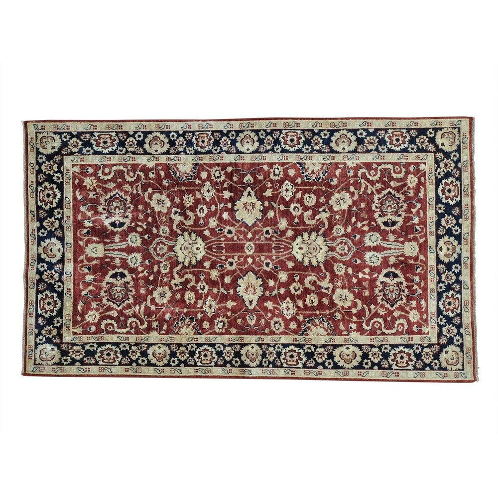 Rust Red Handmade Mahal Design Peshawar Oriental Rug