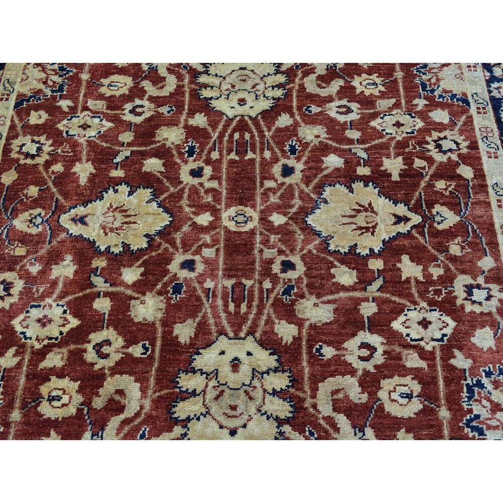 Rust Red Handmade Mahal Design Peshawar Oriental Rug