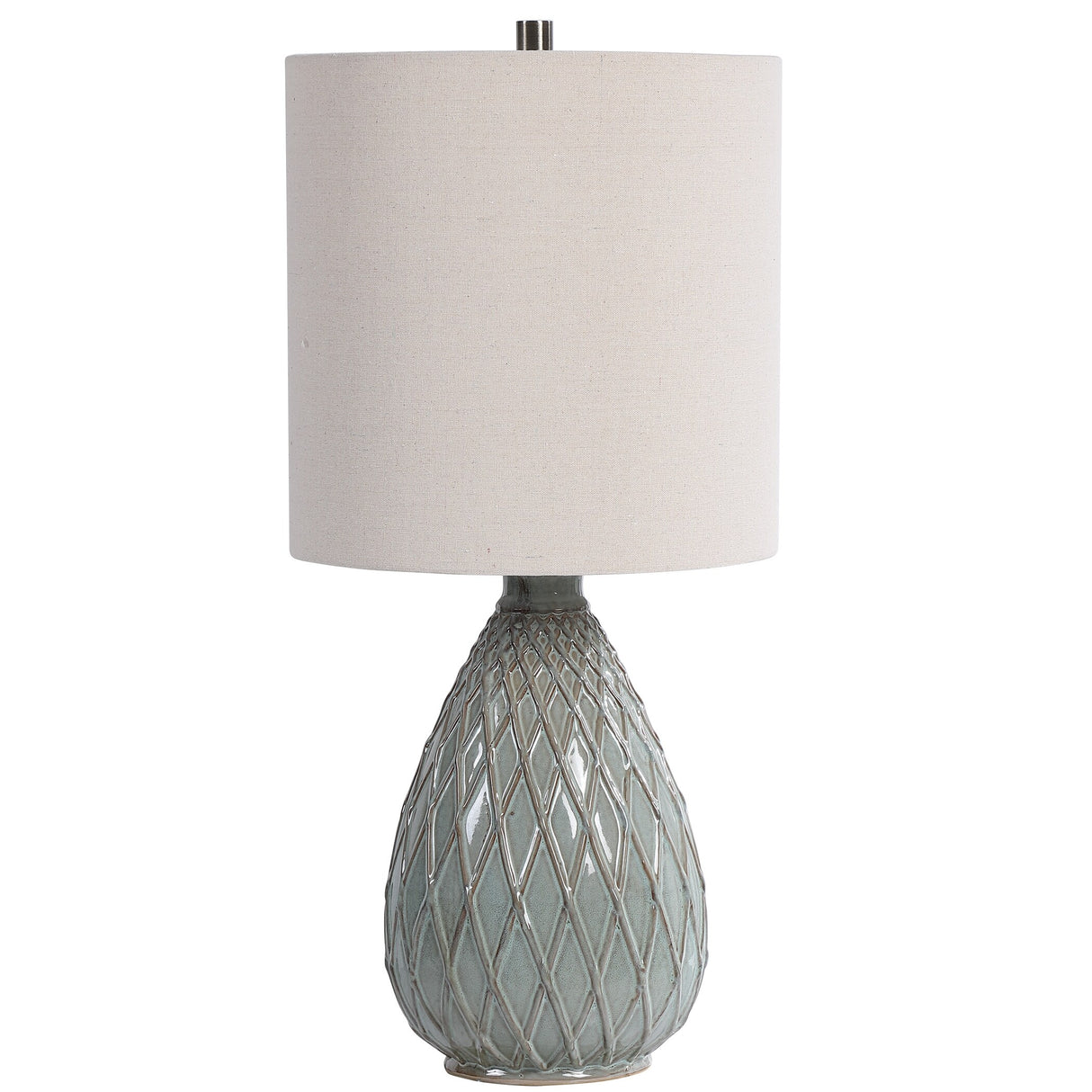 Rust and Aqua Ceramic 1-light Table Lamp