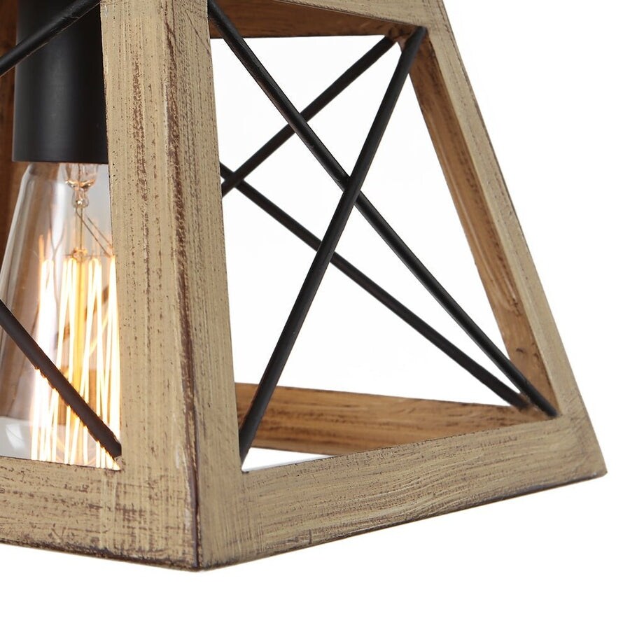 Rustic 5-Light Metal Rectangle Island Pendant Chandelier