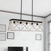 Rustic 5-Light Metal Rectangle Island Pendant Chandelier