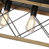 Rustic 5-Light Metal Rectangle Island Pendant Chandelier
