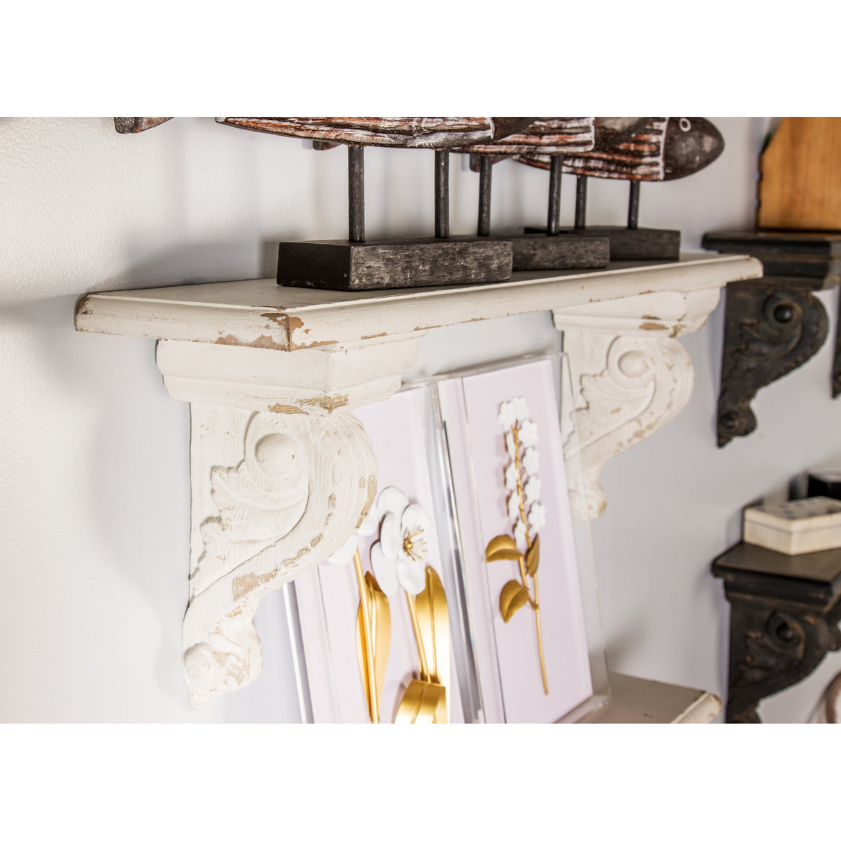 Wood Resin Wall Shelf 39 x 7