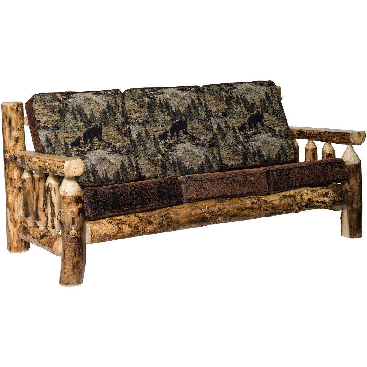 Rustic Aspen Log Couch