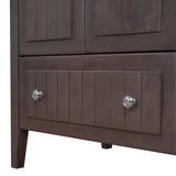 Rustic Brown 36" Solid Wood Bathroom Vanity Cabinet with Sink Doors,Drawers