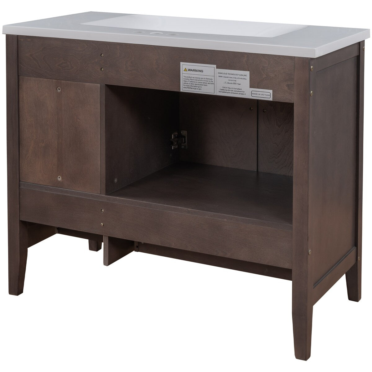 Rustic Brown 36" Solid Wood Bathroom Vanity Cabinet with Sink Doors,Drawers