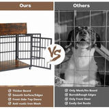 Rustic Brown Furniture style dog crate wrought iron frame door with side openings