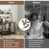 Rustic Brown Furniture type dog cage iron frame door with cabinet