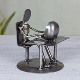 Rustic Computer Tech IT Specialist Crafted from Reclaimed Weathered Auto Parts Steel and Gray Metal Recycled Sculpture (Mexico)