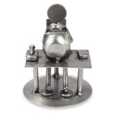 Rustic Computer Tech IT Specialist Crafted from Reclaimed Weathered Auto Parts Steel and Gray Metal Recycled Sculpture (Mexico)