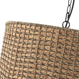 Rustic Farmhouse 4-Light Unique Hand Woven Pendant Light Fixture