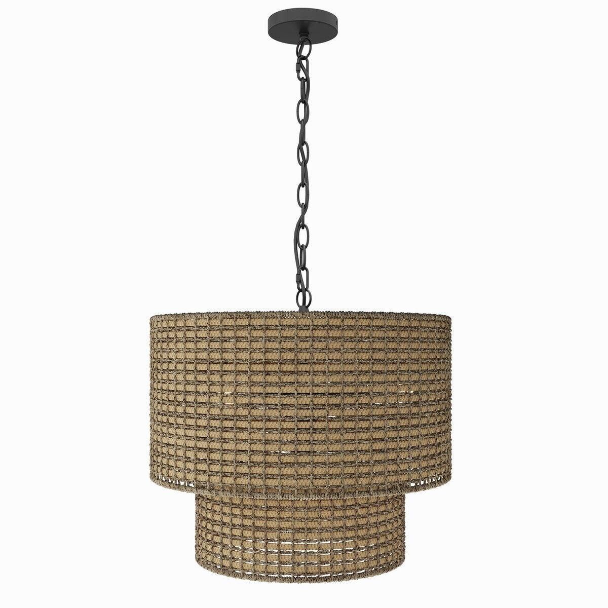 Rustic Farmhouse 4-Light Unique Hand Woven Pendant Light Fixture