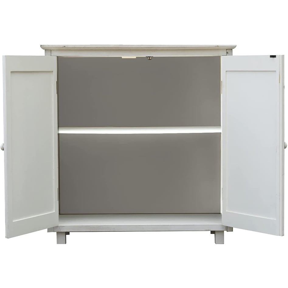 Rustic Farmhouse Accent Wood Storage Cabinet with 2 Barn Doors