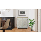 Rustic Farmhouse Accent Wood Storage Cabinet with 2 Barn Doors