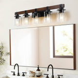Rustic Farmhouse Bathroom Vanity Light Fixture with 3/4/5/6 Lights