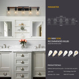 Rustic Farmhouse Bathroom Vanity Light Fixture with 3/4/5/6 Lights