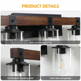 Rustic Farmhouse Bathroom Vanity Light Fixture with 3/4/5/6 Lights