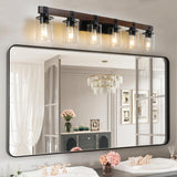 Rustic Farmhouse Bathroom Vanity Light Fixture with 3/4/5/6 Lights