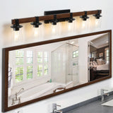 Rustic Farmhouse Bathroom Vanity Light Fixture with 3/4/5/6 Lights