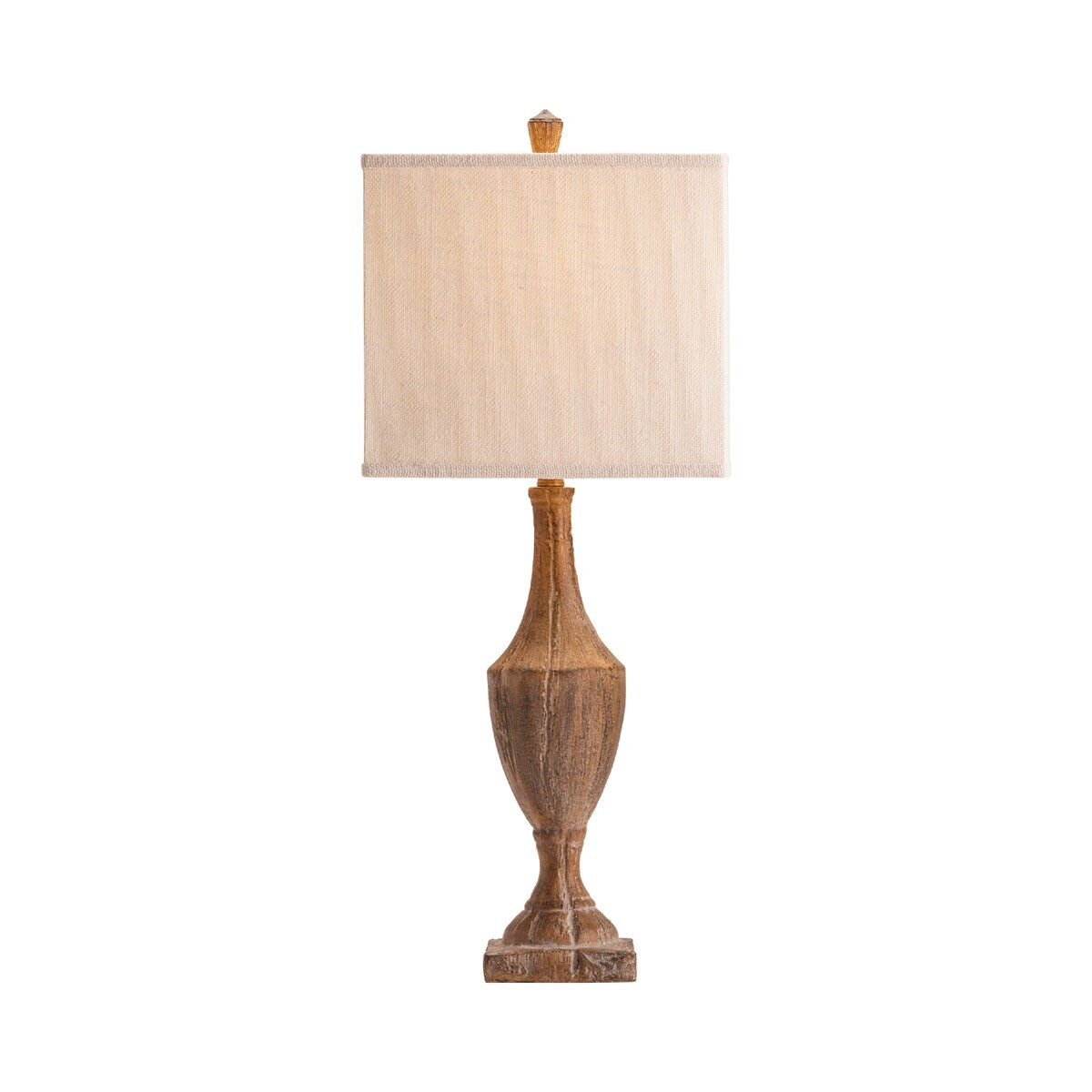 Rustic Finial 32"H Resin Table Lamp - 32"H x 13"Sq