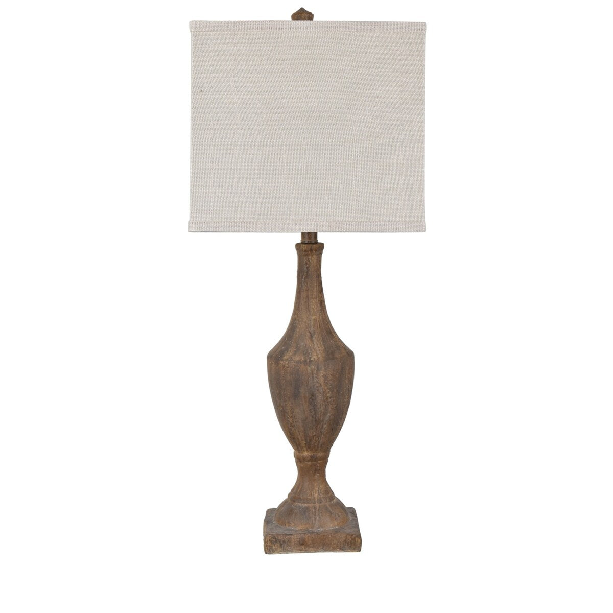 Rustic Finial 32"H Resin Table Lamp - 32"H x 13"Sq